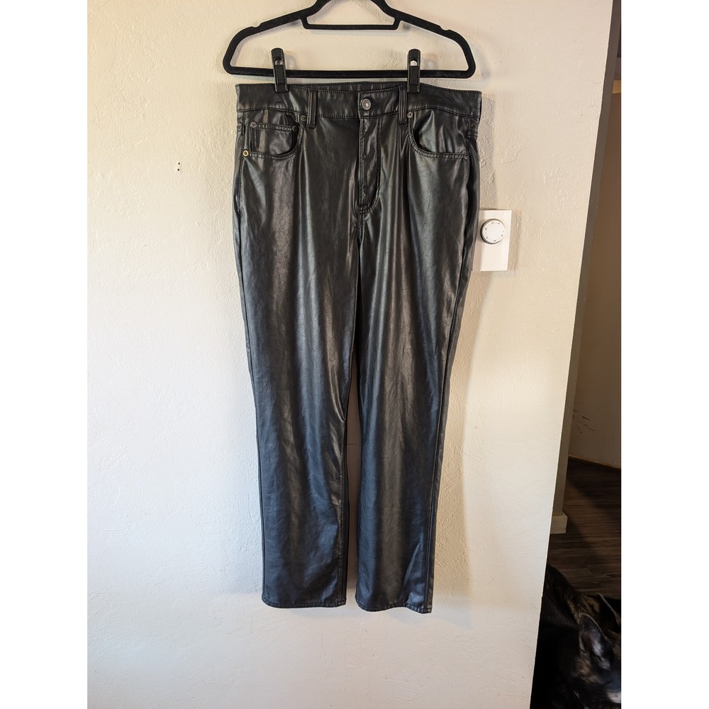 American Eagle Faux Leather / Pleather Straight Leg Pants womens size 14